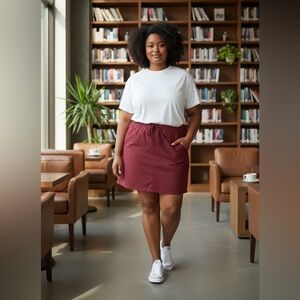 Croft & Barrow Women's Plus 4X Red Wine color athletic skirt.